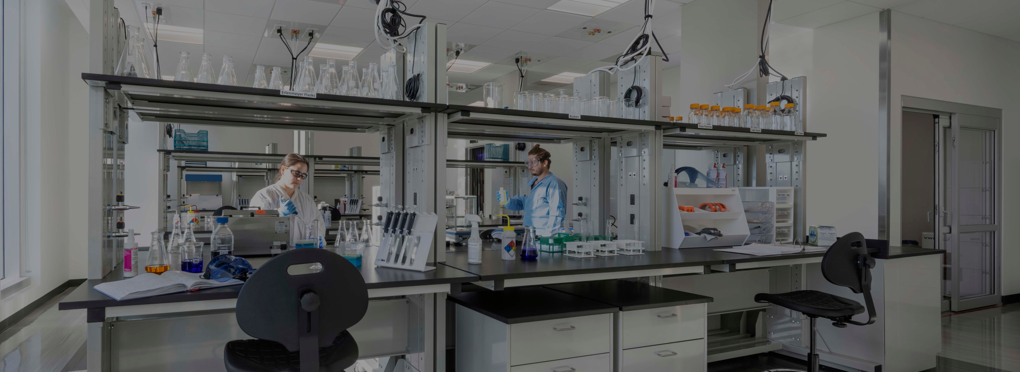 students in a lab setting